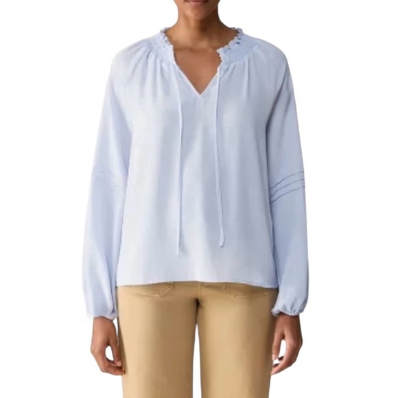 NWT Sanctuary Social Standard Tallie Sky Blue Peasant Boho Lightweight Top Sz XS - Picture 1 of 8